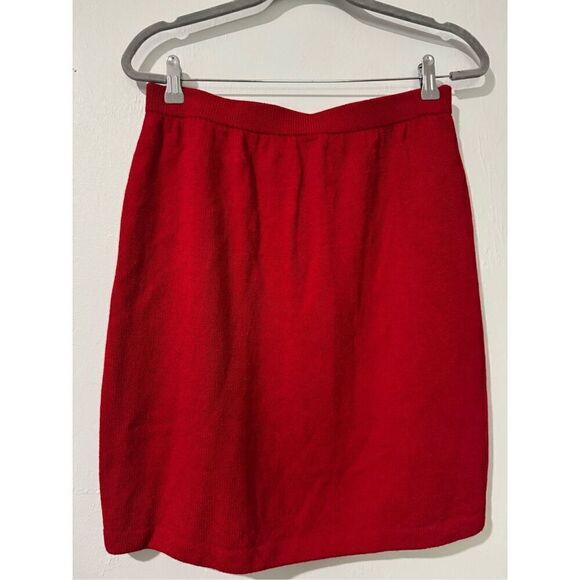 St. John by Marie gray red skirt 10 - Picture 1 of 3